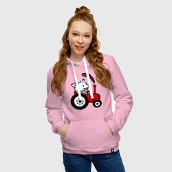 Толстовка-худи хлопковая женская Поросенок Петр, цвет: светло-розовый — фото 2