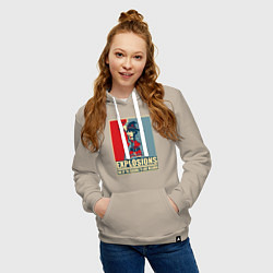 Толстовка-худи хлопковая женская Мегумин, цвет: миндальный — фото 2