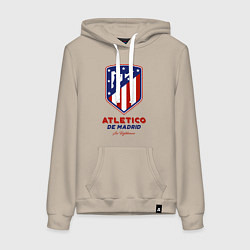 Толстовка-худи хлопковая женская Atlecito de Madrid, цвет: миндальный