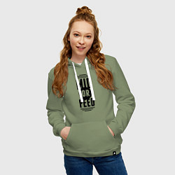 Толстовка-худи хлопковая женская Mid or feed, цвет: авокадо — фото 2