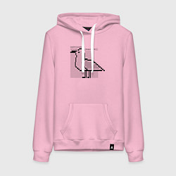 Толстовка-худи хлопковая женская Запускаем гуся, работяги, цвет: светло-розовый