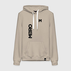 Толстовка-худи хлопковая женская METRO M, цвет: миндальный
