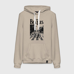 Толстовка-худи хлопковая женская The Beatles: Mono Abbey Road, цвет: миндальный