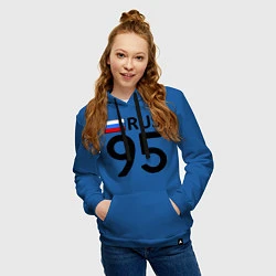 Толстовка-худи хлопковая женская RUS 95, цвет: синий — фото 2