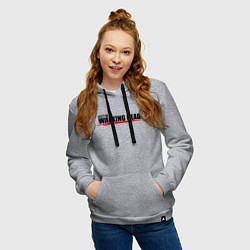 Толстовка-худи хлопковая женская Крылья, цвет: меланж — фото 2