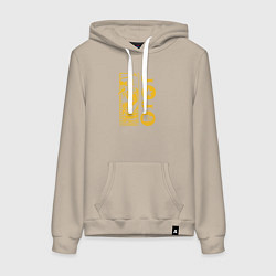 Толстовка-худи хлопковая женская JoJo, цвет: миндальный