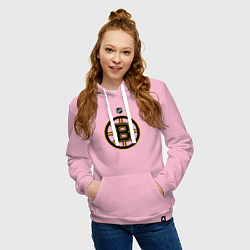 Толстовка-худи хлопковая женская Boston Bruins NHL, цвет: светло-розовый — фото 2