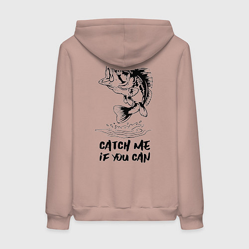 Женская толстовка-худи Catch me if you can / Пыльно-розовый – фото 2