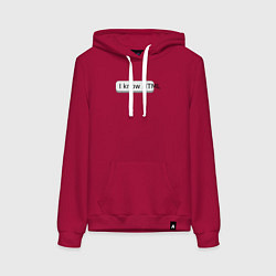 Толстовка-худи хлопковая женская Я знаю HTML, цвет: маджента