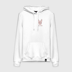 Толстовка-худи хлопковая женская КИС-КИС, цвет: белый
