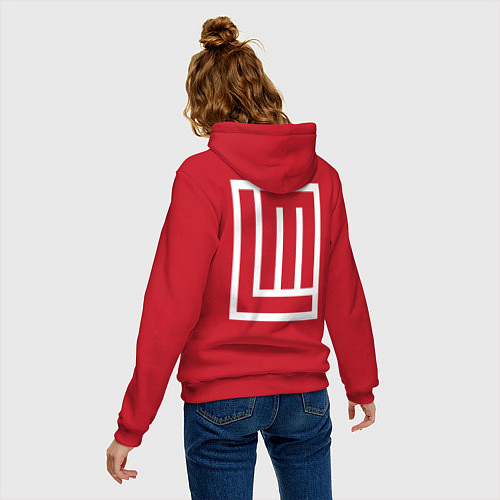 Женская толстовка-худи LINDEMANN НА СПИНЕ / Красный – фото 4