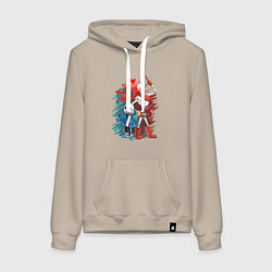 Толстовка-худи хлопковая женская UNDERTALE, цвет: миндальный