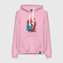 Толстовка-худи хлопковая женская UNDERTALE, цвет: светло-розовый