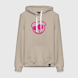 Толстовка-худи хлопковая женская Subaru Power Pig, цвет: миндальный