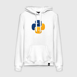 Толстовка-худи хлопковая женская Python, цвет: белый