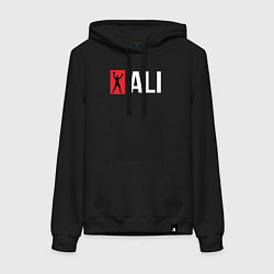 Толстовка-худи хлопковая женская ALI, цвет: черный
