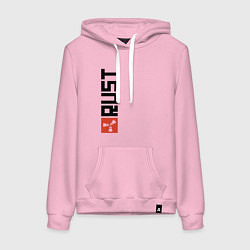 Толстовка-худи хлопковая женская RUST, цвет: светло-розовый