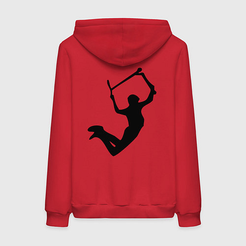 Женская толстовка-худи Самокат фристайл трюк экстрим / Красный – фото 2