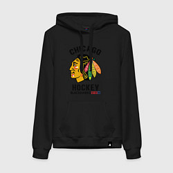 Толстовка-худи хлопковая женская CHICAGO BLACKHAWKS NHL, цвет: черный