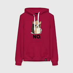 Толстовка-худи хлопковая женская Сова с кофе, цвет: маджента