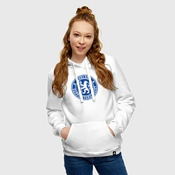 Толстовка-худи хлопковая женская Chelsea FC, цвет: белый — фото 2