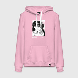 Толстовка-худи хлопковая женская Аска ева 02, цвет: светло-розовый