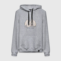 Толстовка-худи хлопковая женская Уходи, человек кошки, цвет: меланж