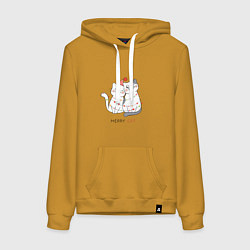 Толстовка-худи хлопковая женская Merry Cat, цвет: горчичный