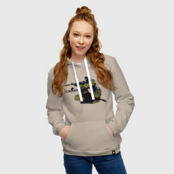 Толстовка-худи хлопковая женская CS:GO, цвет: миндальный — фото 2