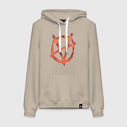 Толстовка-худи хлопковая женская VETEMENTS 20, цвет: миндальный