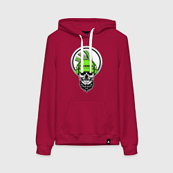 Толстовка-худи хлопковая женская Шкодавод спина Z, цвет: маджента