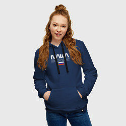Толстовка-худи хлопковая женская NASA НАША WHITE, цвет: тёмно-синий — фото 2