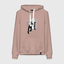 Толстовка-худи хлопковая женская No Game No Life, цвет: пыльно-розовый