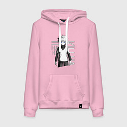 Толстовка-худи хлопковая женская Киллуа Золдик, цвет: светло-розовый