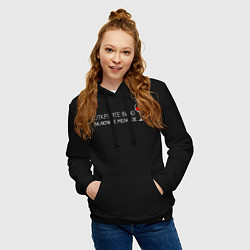Толстовка-худи хлопковая женская Откройте вино включите Меладзе, цвет: черный — фото 2