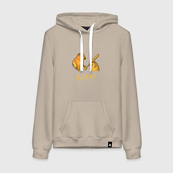 Толстовка-худи хлопковая женская Doge Bonk go to horny jail, цвет: миндальный