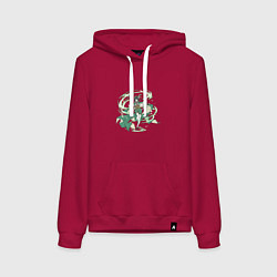 Толстовка-худи хлопковая женская Венти, цвет: маджента