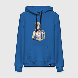 Толстовка-худи хлопковая женская Щедрый Сяо с тофу, цвет: синий