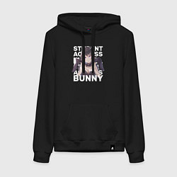 Толстовка-худи хлопковая женская Bunny, цвет: черный