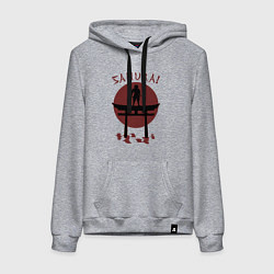 Толстовка-худи хлопковая женская Дух самурая, цвет: меланж