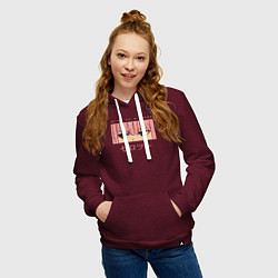 Толстовка-худи хлопковая женская Darling in the Franxx 02 глаза, цвет: меланж-бордовый — фото 2