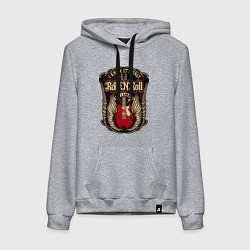 Толстовка-худи хлопковая женская Гитара и крылья РОК, цвет: меланж