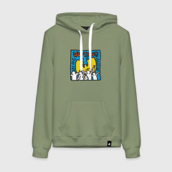 Толстовка-худи хлопковая женская Wu-Tang People, цвет: авокадо