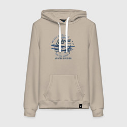 Толстовка-худи хлопковая женская Крылья над Сибирью, цвет: миндальный