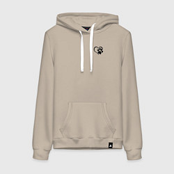 Толстовка-худи хлопковая женская Котик, цвет: миндальный