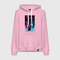 Толстовка-худи хлопковая женская DRIVE фильм, цвет: светло-розовый
