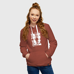 Толстовка-худи хлопковая женская Dude, цвет: кирпичный — фото 2