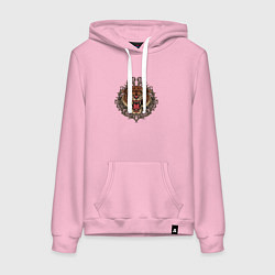 Толстовка-худи хлопковая женская Сердитый Тигр, цвет: светло-розовый