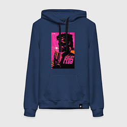 Толстовка-худи хлопковая женская Тайлер Дёрден, Бойцовский клуб, цвет: тёмно-синий