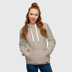 Толстовка-худи хлопковая женская ENHYPEN with cute doodles, цвет: миндальный — фото 2